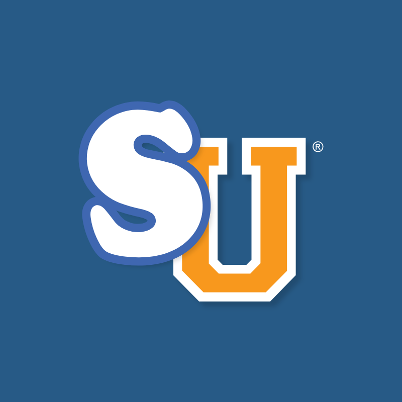 The Swim University Icon on Blue Background
