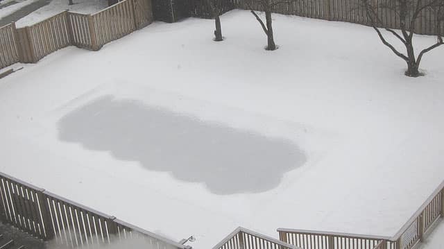 Snow On Inground Pool Cover