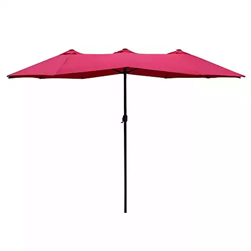 Le Papillon Double-Sided Aluminum Patio Umbrella - 15 ft.