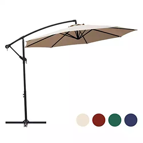 KINGYES Offset Cantilever Patio Umbrella - 10 ft.