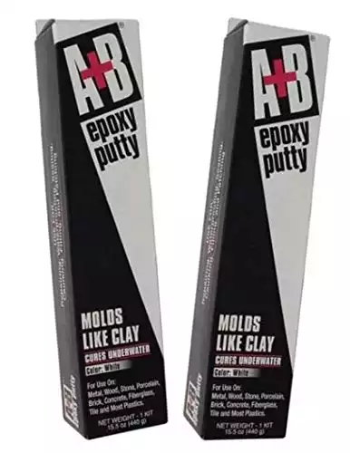 A+B 9904K White Rezolin Epoxy Putty Kit - 14 oz. - 2 Pack