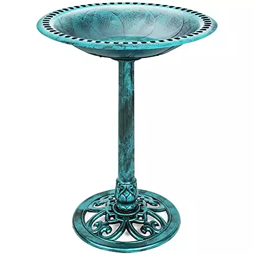 Vintage Outdoor Resin Pedestal Bird Bath