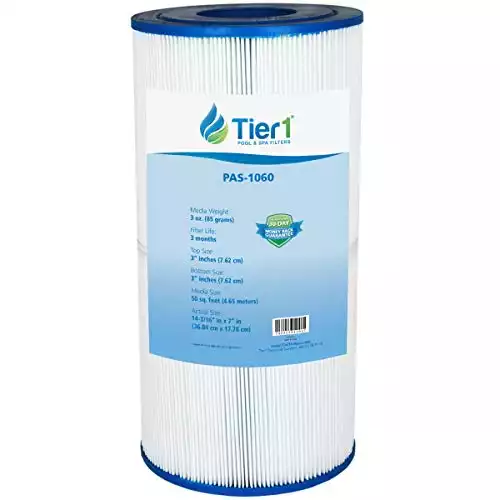Tier1 Replacement Pool Filter Cartridge - Hayward C2025 - SwimClear C2020 C2025 - Filbur FC-1235 - Pleatco PA50SV - Unicel C-7447