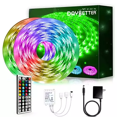 DAYBETTER Waterproof Flexible Color-Changing LED Light Strip with Remote - 32.8ft - 10m