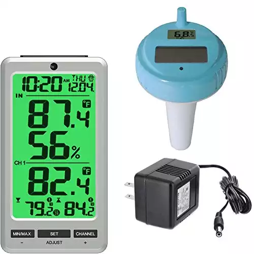 Ambient Weather Wireless 8-Channel Floating Pool and Spa Thermometer