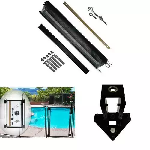 Life Saver Mesh Pool Fence Kit - 48 ft. - Self-Closing Gate - Drill Guide