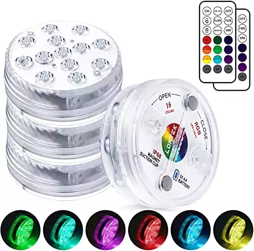 Waterproof LED Pool and Spa Lights - 4 Pack - Battery Operated