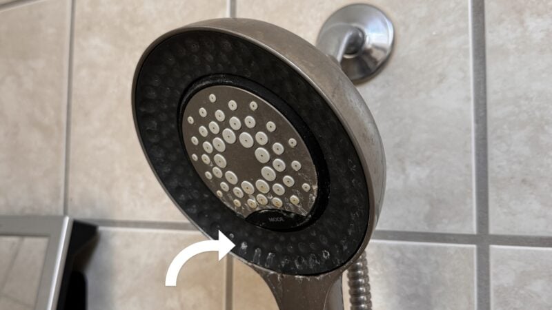 Calcium Deposits on Shower Head