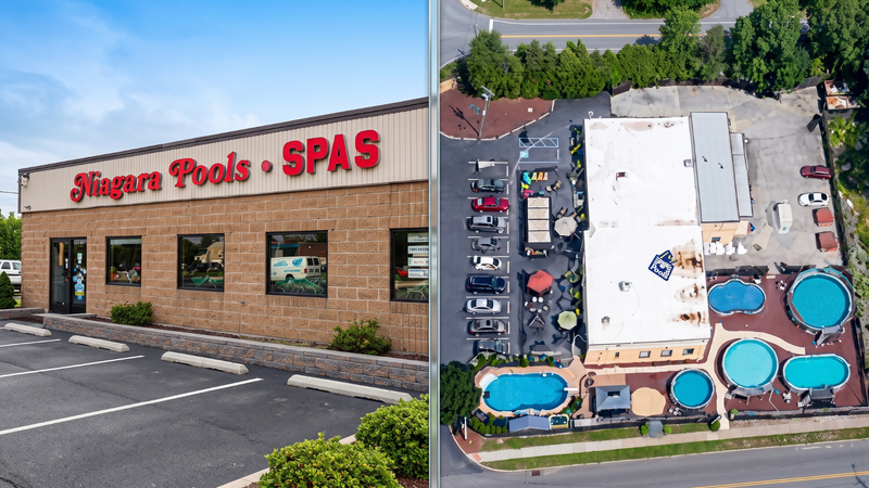 Matt Giovanisci: The Founder Of Swim University® 2 A split screen photo of niagara pools in turnersville, nj. This photo was pulled off the website, but had to be enlarged using ai because of how small the original was. This store is permanently closed.